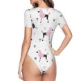 thumbnail image 4 of Naloa Cute Poodle Dog Women's Short-Sleeved Onesie, One-Piece Swimsuit for Parties, dates, clubs - X-Large, 4 of 9