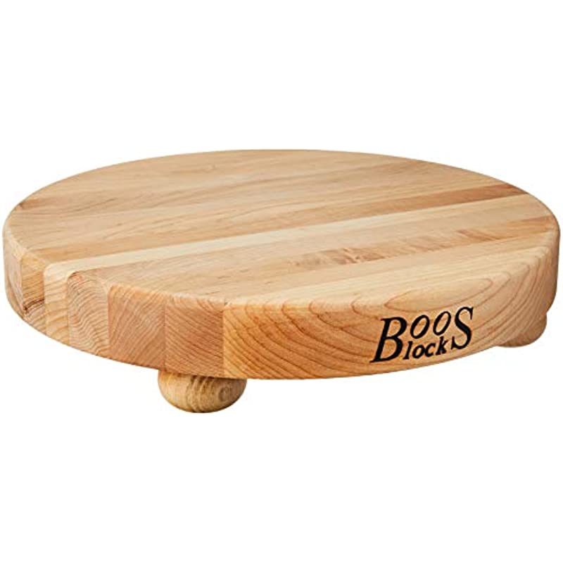 John Boos Block B12r Round Maple Wood Edge Grain Cutting Board With Feet 12 Inches Round 15 