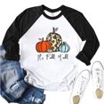 thumbnail image 4 of CEHVOM Hauts à Imprimé Patchwork Couleur Citrouille pour Femmes, Blouse T-Shirts, 4 of 8