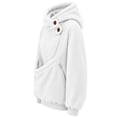 thumbnail image 6 of YMNXA Women Pet Pouch Hoodie Yorkshire Terrier Print Long Sleeve Pullover Button Collar Sweatshirt with Front Pocket for Small Pets Winter Outdoor Play,M, 6 of 9