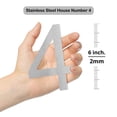 thumbnail image 2 of MSH Modern Stainless Hardware 6 Inch Stainless Steel House Number 4, 2 of 5
