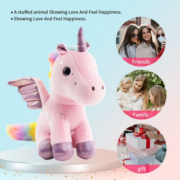  Unicorns Gifts for Girls Age 3-8,Unicorn Toys for 3 4 5 6 7 8  Year Old Girls,Unicorn Stuffed Animals Kids Toys for Girls Age 3-8 Year Old,Soft  Plush Girl Toys Set,Idea