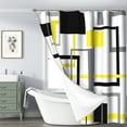 thumbnail image 5 of LFEEY Modern Geometric Shower Curtain, Yellow Waterproof Shower Curtain, Minimalist Abstract Shower Curtain Waterproof with Hooks, 72x84 inch, 5 of 5