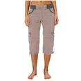 thumbnail image 2 of vigerkar Capri Pants for Women Cargo Capris 2025 Summer Casual Drawstring Cargo Joggers Womens Hiking Pants with Pockets Coffee, L, 2 of 6