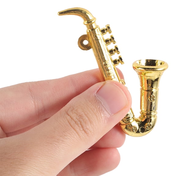 OUNONA 28-Piece Mini Golden Musical Instrument Ornaments Set for Christmas Tree Decor and Holiday Crafting