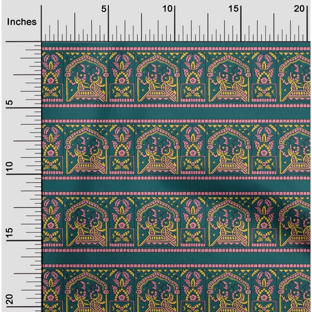 oneOone Organic Cotton Poplin Twill Fabric Ethnic Block Print Fabric By The Yard 42 Inch Wide