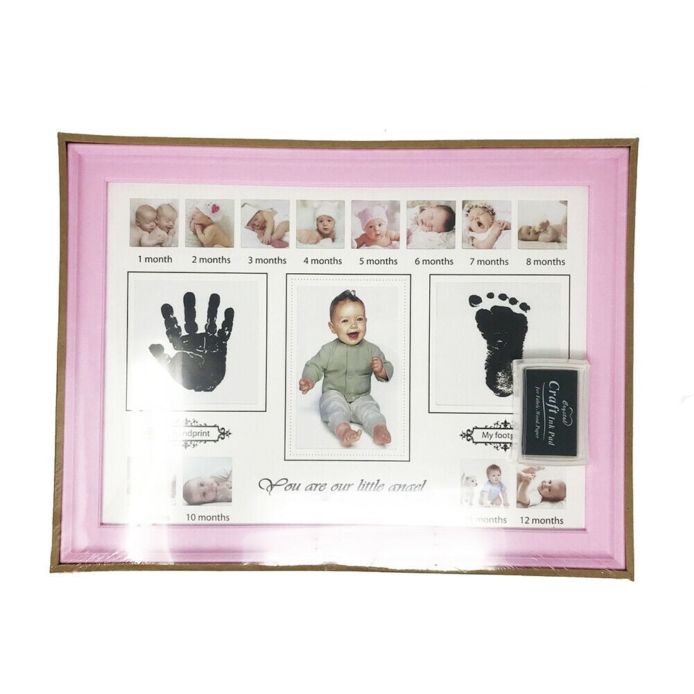 MCstars Baby Handprints and Footprints DIY Making Kit, Gifts for Grandparents, Memorial Photo Frame for Couples, Family Handprints Memorial