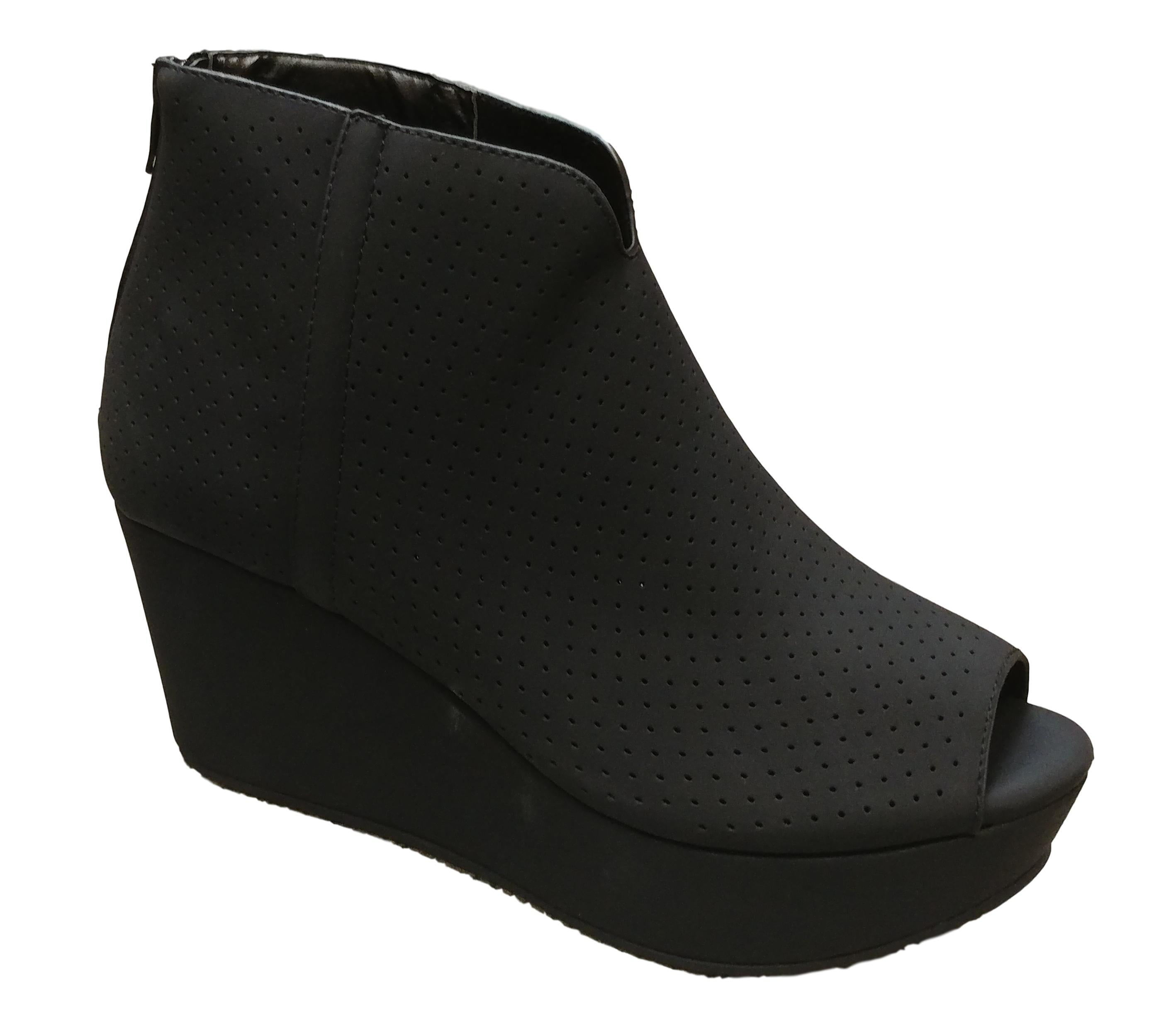 pierre dumas black wedges