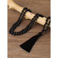 thumbnail image 3 of Collar Largo Boho con Borla, 108 Cuentas Negra para Meditación y Yoga, 3 of 6