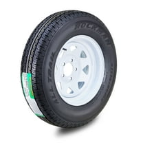 ROCKMAN Trailer Tire Wheel Assembly ST175/80R13 6-Ply C 91M 5 Lug on 4.5" PCD White Spoke Rim