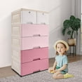 thumbnail image 4 of TFCFL 5 Layer Plastic Drawers Dresser Storage Tower Cabine Closet Organizer with 6 Drawers, 4 of 19