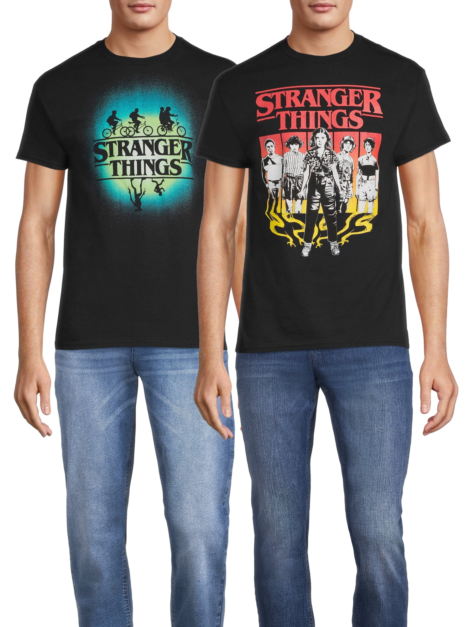 Netflix Stranger Things Men's & Big Men's Boxes Glow Graphic Tees, 2-Pack, Sizes S-3XL
