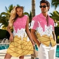 thumbnail image 3 of Jeiento Ice Cream Couples Vacation Outfits Matching Sets Cute Dress for Women Luau Party Summer Shirts for Men Casual Tiered Sleeveless Pleated Flowy Sundress, 3 of 6