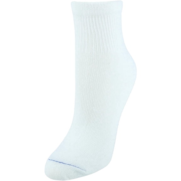 Women's Diabetes & Circulatory Ankle Socks 4 Pair Pack - Non-Binding, Lightweight Comfort, White,