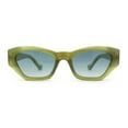 thumbnail image 1 of Mod Womens Square Dimensional Beveled Cat Eye Plastic Sunglasses Green, 1 of 4