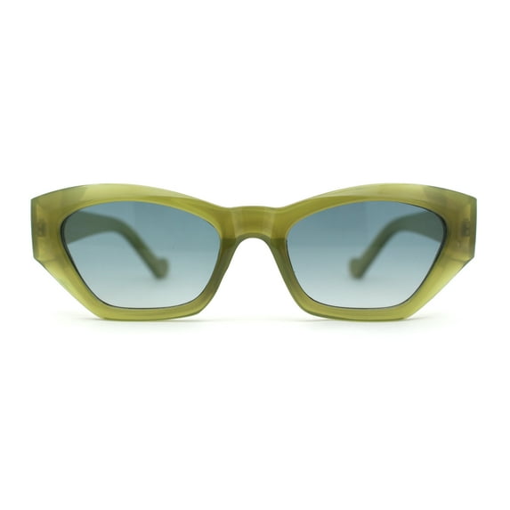Mod Womens Square Dimensional Beveled Cat Eye Plastic Sunglasses Green