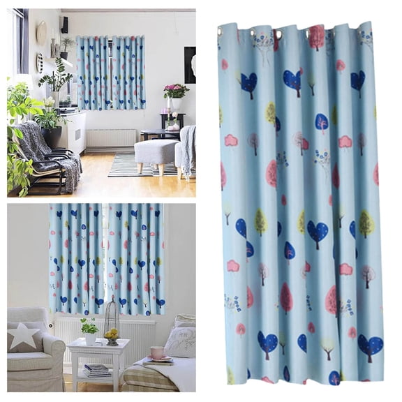 1Pc Curtain 1 Panel/39"X79" Window Curtains Eyelet Curtains Curtains for Bedroom Bathroom Living Room Blue Love Heart Curtain