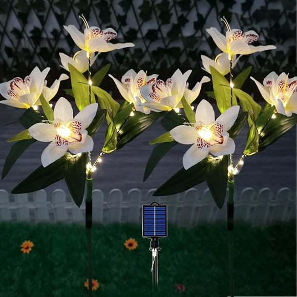 Dvkptbk Solar Flower Lights Outdoor, Solar Flowers Garden Decorative Lights LED Stake Lights Auto On/Off Bright up to 8 Hrs Decorative Lights Home Essentials