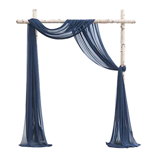 Cateissary La tela respetuosa del medio ambiente del drapeado del de la boda del poliéster para la celebración sostenible cubre el de la boda Kits de decoración para fiestas azul oscuro