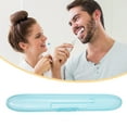 thumbnail image 3 of Portable Toothbrush Cases Traveling Toothbrush Holders Case Plastic Blue 8.46"x1.18"x1.14", 3 of 7