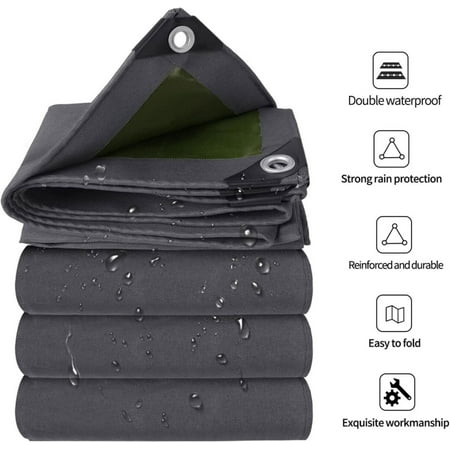 WSYW 16oz Heavy Duty Canvas Tarp Thick Tarpaulin Camping Garden Sun Shade Tent Cover