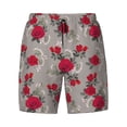 thumbnail image 4 of Lsque Mens Swim Trunks Rose Flowers Pattern - Bathing Suit Compression Liner - Beach Swim Shorts Swimwear - (S-3XL) - Stretch Quick Dry -Small, 4 of 9