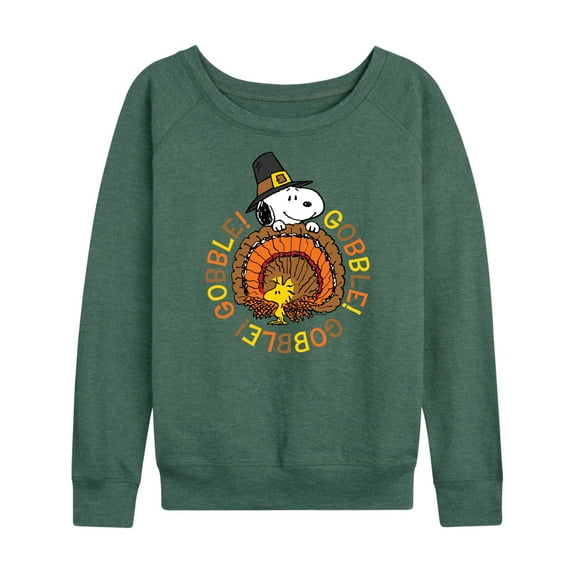 Peanuts - Gobble Gobble-Adult Women's Lightweight French Terry Long Sleeve Shirt