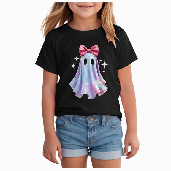NIEWTR Toddler Boy Girls Halloween Shirt Pumpkin Ghost Tops Kids Outfits Short Sleeve Tshirt 2t 3t 4t 5t Kids Clothes Baby Cute Shirts(12-13 Years)