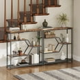 thumbnail image 4 of Entryway Console Table with Shelves - Narrow Rustic Design, 4 of 8
