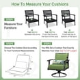 thumbnail image 5 of Aoodor 23" x 26" Patio Chair Cushions Set, Memory Foam Outdoor Deep Seat Cushions (1 Seat, 1 Back, 1 Lumbar Pillow) - Green, 5 of 8