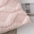 thumbnail image 2 of Pack of 2 Faux Wool Throw Pillow Covers 18x18 Inches Soft Couch Cushion Cover with Velvet Decorative Cushion Cover for Living Room, Bedroom,Car,Office (Light Pink), 2 of 15