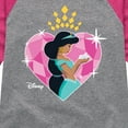 thumbnail image 3 of Disney Princess - Jasmine Heart - Valentine's Day - Boys and Girls Youth Girls Raglan Graphic T-Shirt, 3 of 4