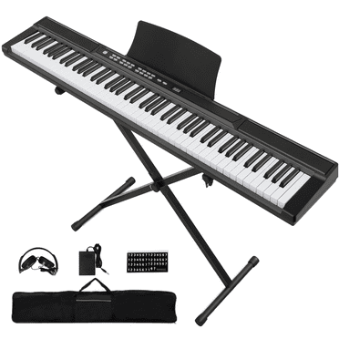 SUGIFT 88 Key Digital Piano Keyboard Semi-Weighted Piano Keyboard 88 Keys with Bluetooth, Piano Pedal, Stand, Carrying Case, and Headphones