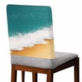 thumbnail image 2 of Abstract Beach Waves Chair Covers Set of 8 Blue Yellow Sand Chair Back Covers Stretch Removable Washable Chairs Slipcovers Chair Protector for Dining Room Kitchen Party Decor, 2 of 5