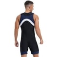 thumbnail image 2 of Zaldita Mens Swimming Bodysuit Sport Athletic Unitard Sleeveless Zip Up Leoatrd Bathing Surfing Suit Navy Blue L, 2 of 7
