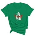 thumbnail image 3 of WREESH Casual Crew Neck T-Shirt Women's Canada Day Maple Leaf Print Summer Blouse Green, 3 of 5