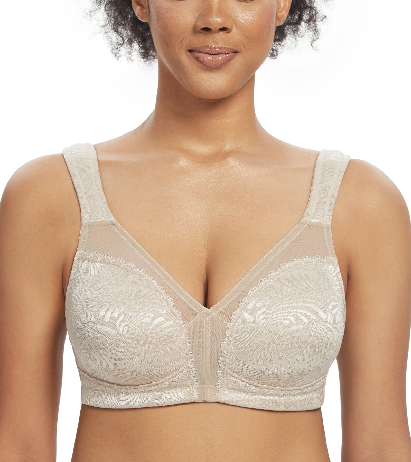 Buy Brida Women's Cotton Round Stitch Bra - Minimizer Saree Bra - Plus  Size, Full Coverage, Non-Padded, Wireless,Double Layer Support for Heavy  Bust- BRS (Skin,38,B) at