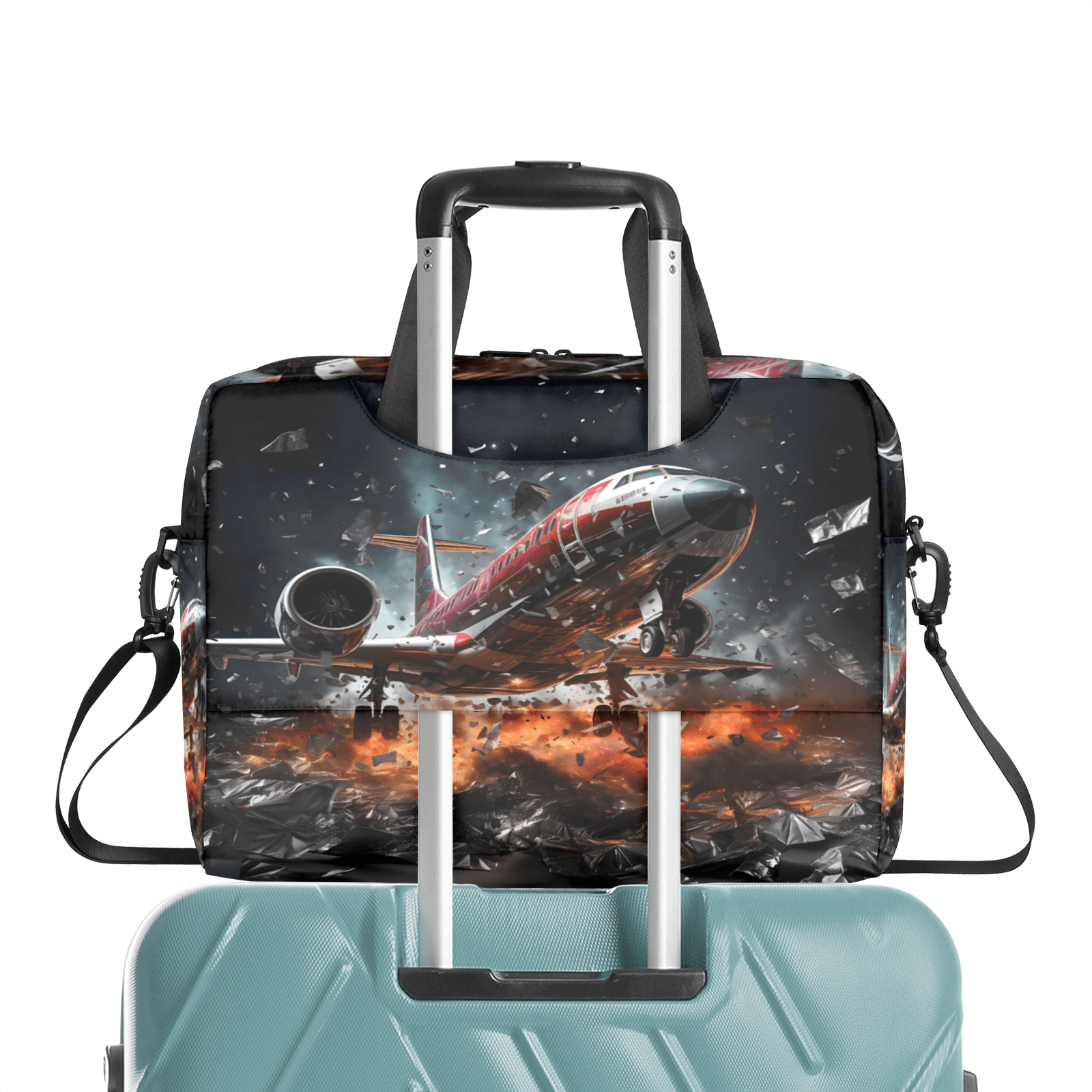 Herdesigns Retro Airplane Laptop Bag for Women Men, Computer Case Briefcase Messenger Bags, 15-15.6 inch Laptop Sleeve Shoulder Bag