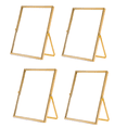thumbnail image 1 of Gold Floating Picture Frame Set of 4, Gift Metal Glass Photo Frames, for Tabletop Display Vertically, 1 of 6
