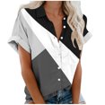thumbnail image 1 of Mujeres Pantalones Cortos Impresos Manga Corta con Cuello en V Blusa Superior, Casual Y Elegante Corto para las Mujeres Verano Casual, 1 of 5