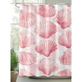 thumbnail image 2 of Shower Curtain, Nautical Pink Seashell Ocean Beach Summer Washable Shower Curtain with Hooks Bath Decor Fabric Shower Curtains for Bathroom, Hotel, Stalls, Bathtubs, 72x72 Inch, 2 of 6