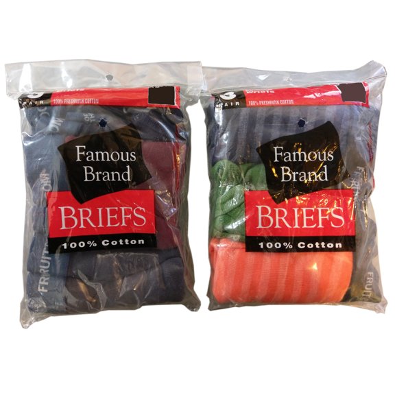 Fruit Of The Loom 6-Pack Fashion Briefs Solid & Stripes Cotton Blends In Famous Brand Packaging Size: Small (28-30")