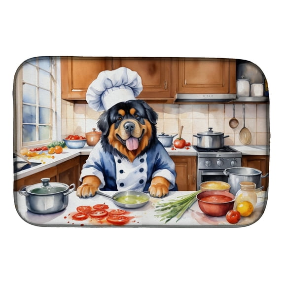 Tibetan Mastiff The Chef Dish Drying Mat