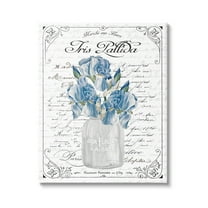 Stupell Industries Delicate Iris Flower Bouquet Ornate French Script Border Graphic Art Gallery Wrapped Canvas Print Wall Art, Design by Lettered and Lined