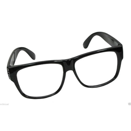 black frame nerd retro hipster frames glasses no lens lense costume