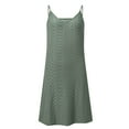 thumbnail image 6 of Ecqkame 2025 Womens Summer Slip&nbsp;Dresses Casual Fashion Sexy Spaghetti Straps V Neck Beach Dresses Hollow Out Solid Color Sleeveless Camisole Sundress with Pockets Green XXL, 6 of 6