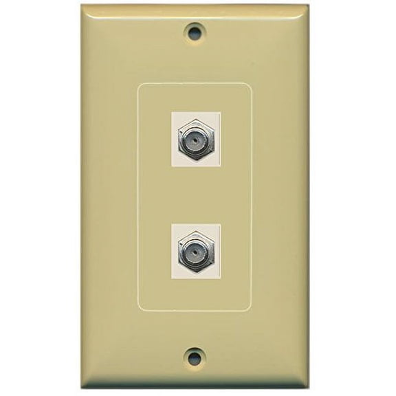 RiteAV (1 Gang Decorative 2 Coax Ivory Wall Plate Ivory