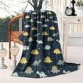 thumbnail image 4 of DarkBlue Cartoon Dinosaurs Yellow Triangles Pattern Blanket,Comfortable Soft Lamb Wool Throw Blanket,All Season,Warm Lightweight Blankets for Sofa Bed Couch Living Room Chair,50"x60", 4 of 4