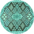 thumbnail image 1 of Ahgly Company Machine Washable Indoor Round Persian Turquoise Blue Traditional Area Rugs, 6' Round, 1 of 4