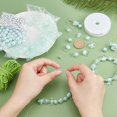 thumbnail image 6 of DIY Acrylic Beads Bracelet Making Kit Including Transparent Transparent & Pearl & Plating Acrylic Beads Elastic Thread Light Green Beads: 420pcs/set, 6 of 7